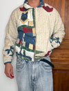 Veste en quilt crop style sportswear design unique vintage fait main upcyclé retravaillé n•672