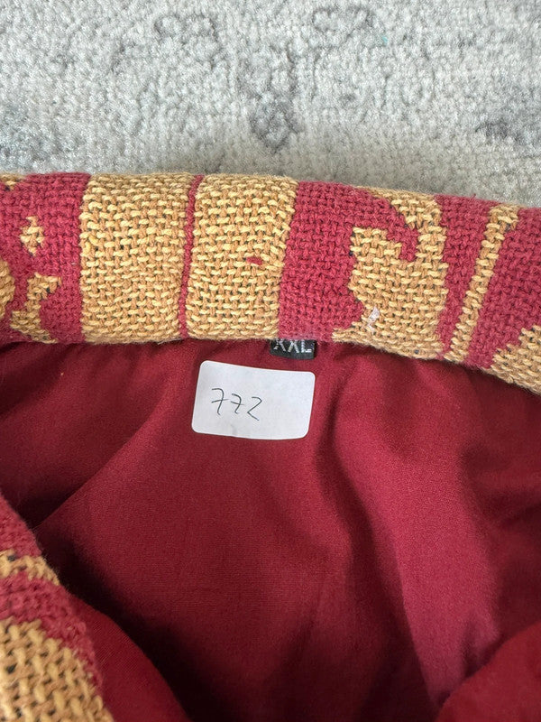 Veste en tapisserie design unique vintage fait main upcyclé retravaillé tissé taille XXL n•772