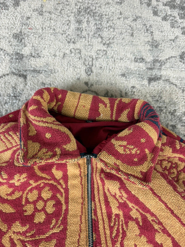 Veste en tapisserie design unique vintage fait main upcyclé retravaillé tissé taille XXL n•772