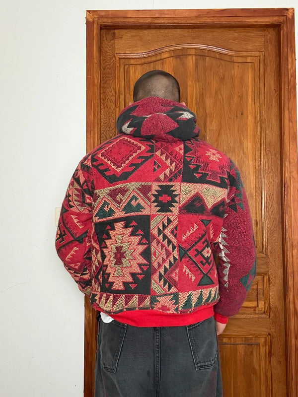 Veste en tapisserie design unique vintage fait main upcyclé retravaillé tissé taille XS n•673
