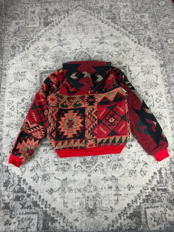 Veste en tapisserie design unique vintage fait main upcyclé retravaillé tissé taille XS n•673