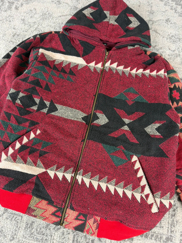 Veste en tapisserie design unique vintage fait main upcyclé retravaillé tissé taille XS n•673