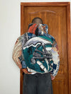 Veste en tapisserie design unique vintage fait main upcyclé retravaillé tissé taille XS n•677