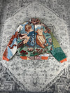 Veste en tapisserie design unique vintage fait main upcyclé retravaillé tissé taille XS n•678