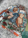 Veste en tapisserie design unique vintage fait main upcyclé retravaillé tissé taille XS n•678
