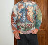 Veste en tapisserie design unique vintage fait main upcyclé retravaillé tissé taille XS n•678