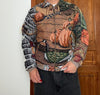 Veste en tapisserie design unique vintage fait main upcyclé retravaillé tissé taille XS n•680