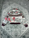 Veste en tapisserie design unique vintage fait main upcyclé retravaillé tissé taille XS n•681