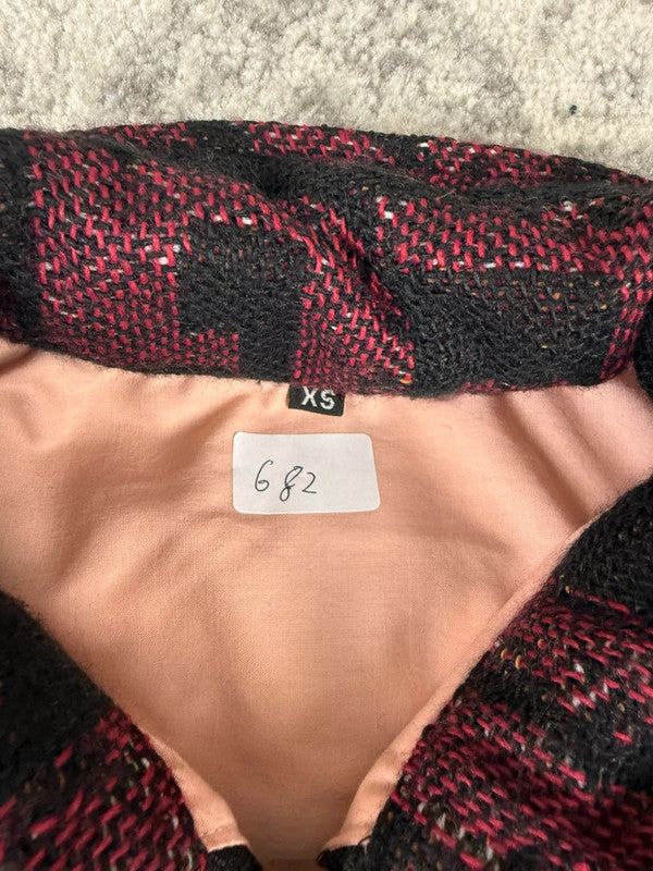 Veste en tapisserie design unique vintage fait main upcyclé retravaillé tissé taille XS n•682