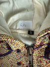 Veste en tapisserie design unique vintage fait main upcyclé retravaillé tissé taille S n•684