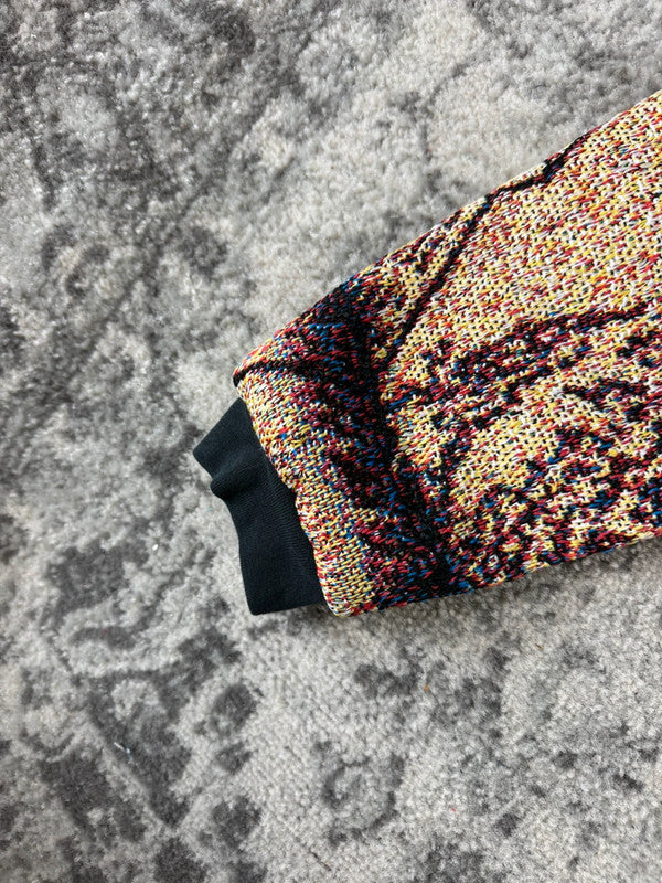 Veste en tapisserie design unique vintage fait main upcyclé retravaillé tissé taille S n•684