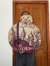 Veste en tapisserie design unique vintage fait main upcyclé retravaillé tissé taille S n•684