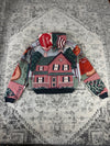 Veste en tapisserie design unique vintage fait main upcyclé retravaillé tissé taille S n•685