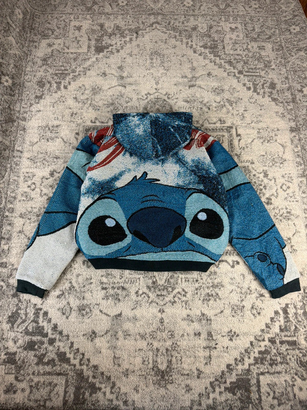 Veste en tapisserie design unique vintage fait main upcyclé retravaillé tissé taille S n•686