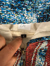 Veste en tapisserie design unique vintage fait main upcyclé retravaillé tissé taille S n•686