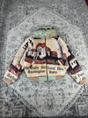 Veste en tapisserie design unique vintage fait main upcyclé retravaillé tissé taille S n•687