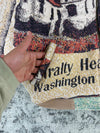 Veste en tapisserie design unique vintage fait main upcyclé retravaillé tissé taille S n•687