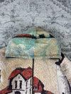 Veste en tapisserie design unique vintage fait main upcyclé retravaillé tissé taille S n•687