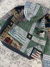 Veste en tapisserie design unique vintage fait main upcyclé retravaillé tissé taille S n•688