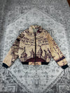 Veste en tapisserie design unique vintage fait main upcyclé retravaillé tissé taille S n•690