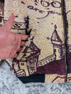 Veste en tapisserie design unique vintage fait main upcyclé retravaillé tissé taille S n•690