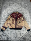 Veste en tapisserie design unique vintage fait main upcyclé retravaillé tissé taille S n•690