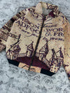 Veste en tapisserie design unique vintage fait main upcyclé retravaillé tissé taille S n•690
