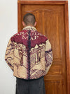 Veste en tapisserie design unique vintage fait main upcyclé retravaillé tissé taille S n•690