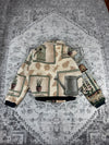 Veste en tapisserie design unique vintage fait main upcyclé retravaillé tissé taille S n•691
