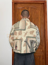 Veste en tapisserie design unique vintage fait main upcyclé retravaillé tissé taille S n•691