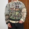 Veste en tapisserie design unique vintage fait main upcyclé retravaillé tissé taille S n•691