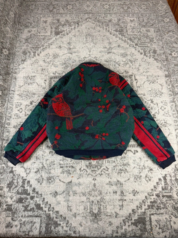 Veste en tapisserie design unique vintage fait main upcyclé retravaillé tissé taille S n•692