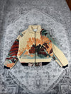 Veste en tapisserie design unique vintage fait main upcyclé retravaillé tissé taille S n•693
