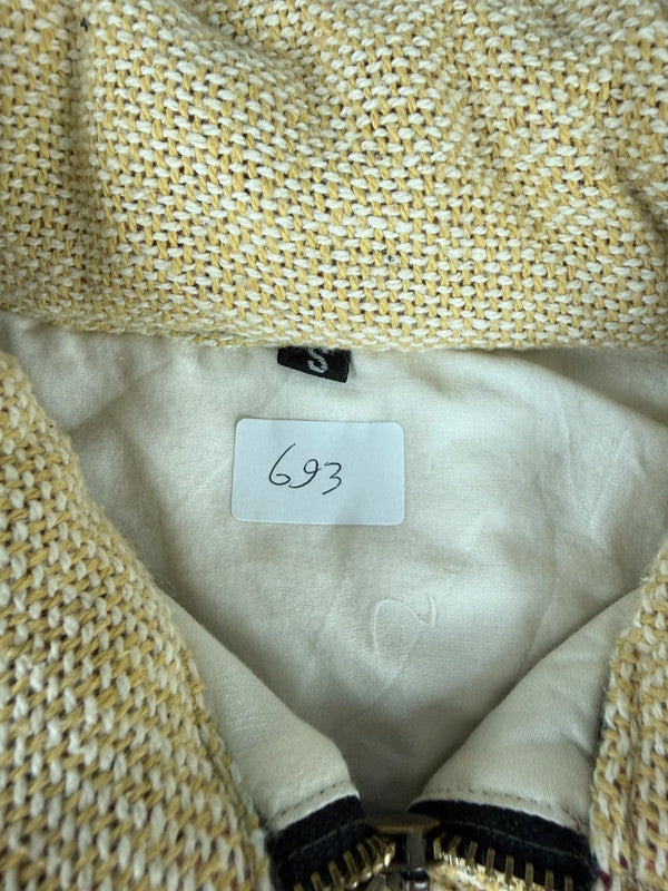 Veste en tapisserie design unique vintage fait main upcyclé retravaillé tissé taille S n•693