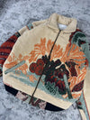 Veste en tapisserie design unique vintage fait main upcyclé retravaillé tissé taille S n•693