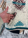 Veste en tapisserie design unique vintage fait main upcyclé retravaillé tissé taille S n•695