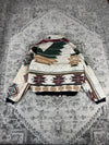 Veste en tapisserie design unique vintage fait main upcyclé retravaillé tissé taille S n•695