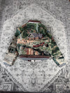 Veste en tapisserie design unique vintage fait main upcyclé retravaillé tissé taille S n•696
