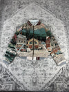 Veste en tapisserie design unique vintage fait main upcyclé retravaillé tissé taille S n•696