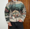 Veste en tapisserie design unique vintage fait main upcyclé retravaillé tissé taille S n•696