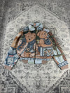 Veste en tapisserie design unique vintage fait main upcyclé retravaillé tissé taille S n•698