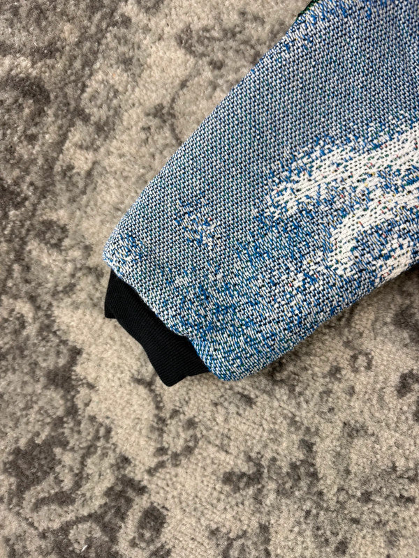 Veste en tapisserie design unique vintage fait main upcyclé retravaillé tissé taille S n•699