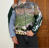 Veste en tapisserie design unique vintage fait main upcyclé retravaillé tissé taille S n•699
