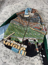 Veste en tapisserie design unique vintage fait main upcyclé retravaillé tissé taille S n•699
