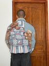 Veste en tapisserie design unique vintage fait main upcyclé retravaillé tissé taille S n•698