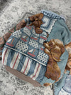 Veste en tapisserie design unique vintage fait main upcyclé retravaillé tissé taille S n•698