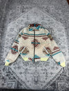 Veste en tapisserie design unique vintage fait main upcyclé retravaillé tissé taille S n•700