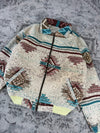 Veste en tapisserie design unique vintage fait main upcyclé retravaillé tissé taille S n•700