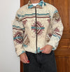 Veste en tapisserie design unique vintage fait main upcyclé retravaillé tissé taille S n•700