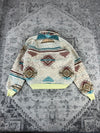 Veste en tapisserie design unique vintage fait main upcyclé retravaillé tissé taille S n•700